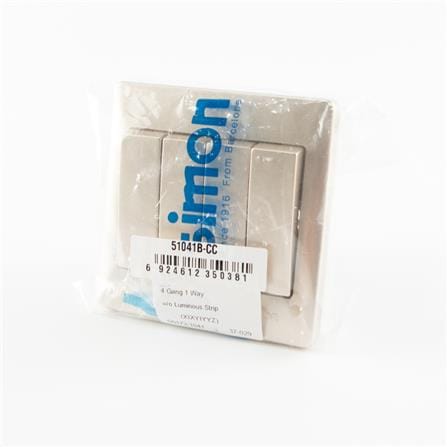 10A 4 GANG 1 WAY SWITCH SIMON 51041B CC CHAMPAGNE