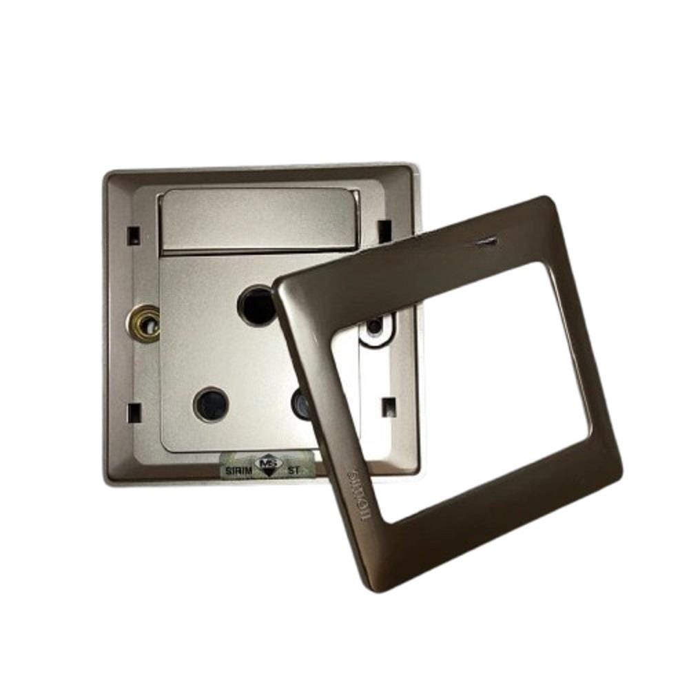 SIMON 15A POWER 1GANG ROUND PIN SWITCHED SOCKET 51582 CHAMPAGNE