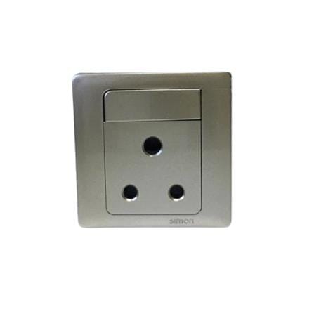 SIMON 15A POWER 1GANG ROUND PIN SWITCHED SOCKET 51582 CHAMPAGNE
