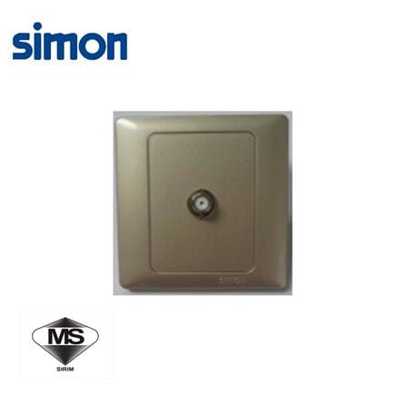 SIMON 1 GANG F-CONNECTOR/ASTRO OUTLET 55114 CHAMPAGNE
