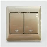 10A 2 GANG 1 WAY SWITCH WITH LED SIMON 51021BLD CC CHAMPAGNE