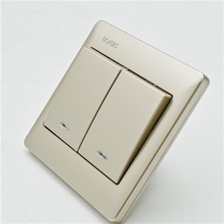 10A 2 GANG 1 WAY SWITCH WITH LED SIMON 51021BLD CC CHAMPAGNE