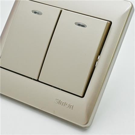 10A 2G 2W SWITCH WITH LED SIMON 51022BLD CC CHAMPAGNE