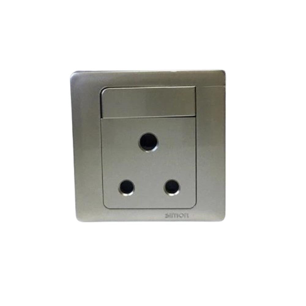 SIMON 15A 1 GANG ROUND PIN SOCKET 51582 CHAMPAGNE MATTBLACK