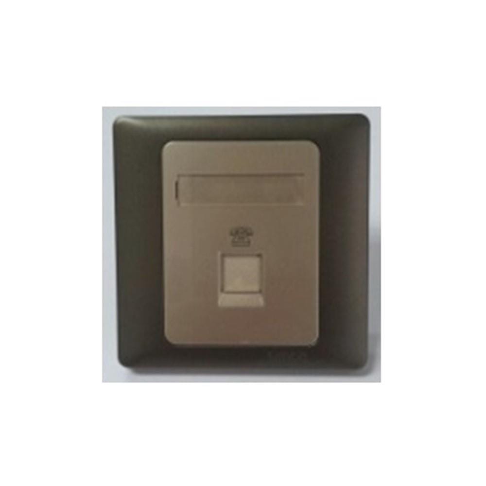SIMON  1 GANG TELEPHONE OUTLET 55214 CHAMPAGNE MATTE BLACK