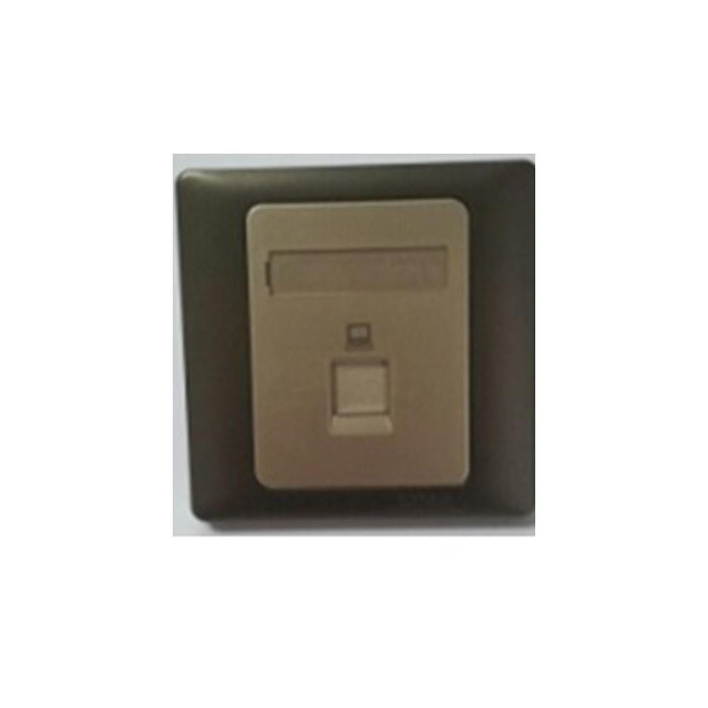 SIMON 1 GANG DATA CAT5E OUTLET RJ45 55218S CHAMPAGNE MATTE BLACK