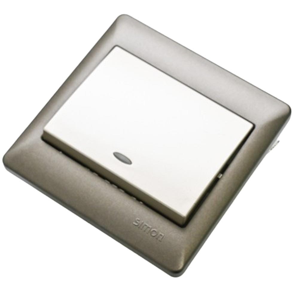 SIMON 32A 1 GANG 1 WAY DOUBLE POLE SWITCH 53223B CHAMPAGNE MATTBLACK