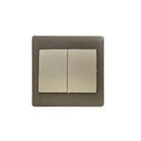 SIMON SWITCH WITH LED 10A 2GANG 2WAY DOBLE POLE 51022B CHAMPAGNE MATTBLACK