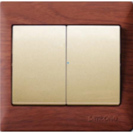 10A 2 GANG 1 WAY SWITCH SIMON 51021B CN CHAMPAGNE WALNUT