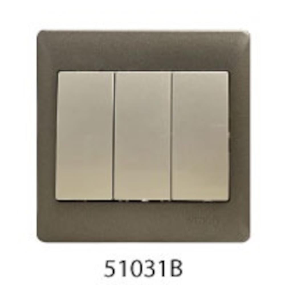 10A 3 GANG 1 WAY SWITCH SIMON 51031B CN CHAMPAGNE WALNUT