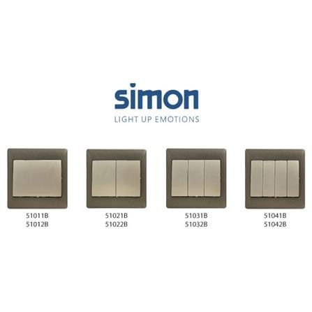 10A 3 GANG 1 WAY SWITCH SIMON 51031B CN CHAMPAGNE WALNUT