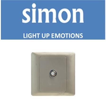 SIMON 1 GANG TV OUTLET 55111-CHAMPAGNE WALNUT