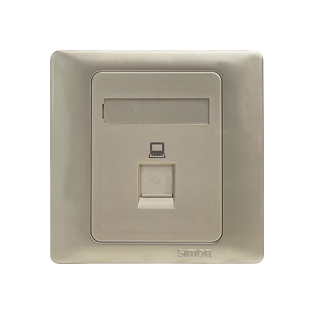 SIMON 1 GANG DATA CAT5E OUTLET RJ45 55218S CHAMPAGNE WALNUT