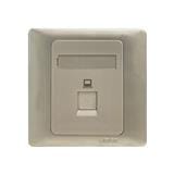 SIMON 1 GANG DATA CAT5E OUTLET RJ45 55218S CHAMPAGNE WALNUT