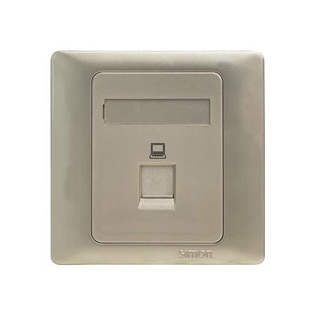 SIMON 1 GANG DATA CAT5E OUTLET RJ45 55218S CHAMPAGNE WALNUT