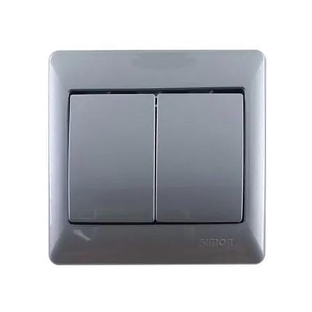 SIMON 10A 2GANG 2WAY SWITCH 51022B SILVER