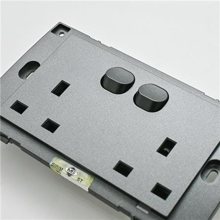 13A 2 GANG FLAT PIN SOCKET V45083 BK SIMON
