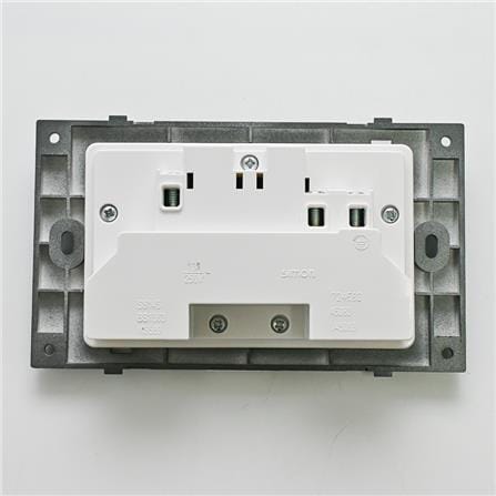 13A 2 GANG FLAT PIN SOCKET V45083 BK SIMON