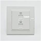 2GANG TELEPHONE OUTLET (RJ11) + DATA OUTLET (RJ45) SIMON V59229S WHITE
