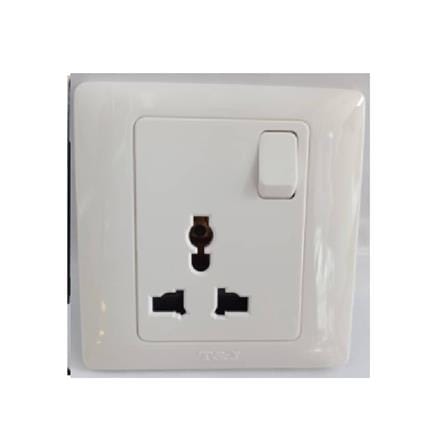 13A 1GANG UNIVERSAL SWITCH SOCKET T&J K818S-WHITE