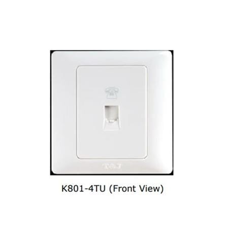 T&J 1 GANG RJ11 TELEPHONE SOCKET(4PIN) K801-4TU WHITE