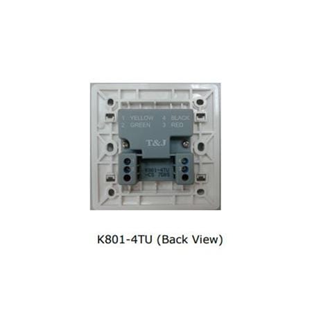 T&J 1 GANG RJ11 TELEPHONE SOCKET(4PIN) K801-4TU WHITE