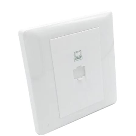 T&J 1 GANG DATA OUTLET RJ45/CAT5E K801-PC-WHITE