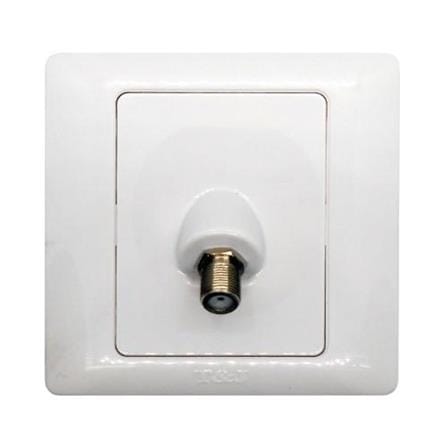 T&J 1 GANG SATELLITE TV SOCKET (BROADBAND F-CONNECTOR) K801ETV-WHITE