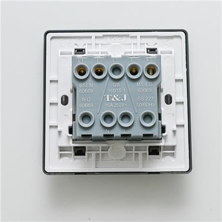 16AMP 2 GANG PUSH BUTTON SWITCH T&J K262-PSST