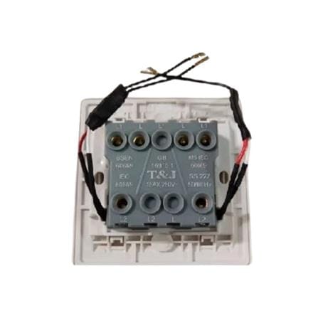 T&J 16A 2 GANG 1 WAY RETRACTIVE SWITCH K262-MSL (MATT SILVER)