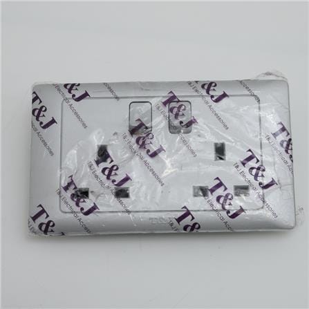 13AMP 2GANG SWITCH SOCKET T&J K813SDA-MSL