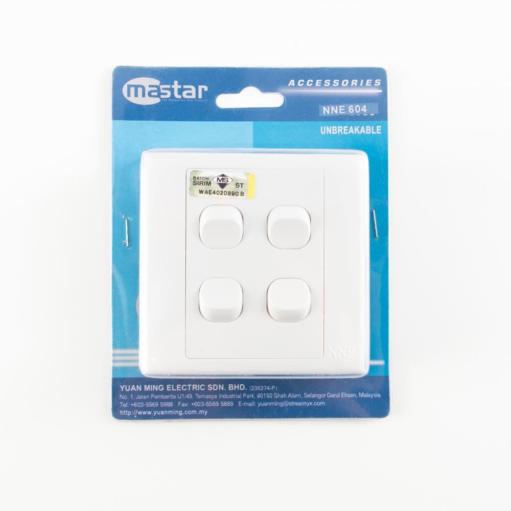 10A 4 GANG 1 WAY SWITCH 2041/604 NNE