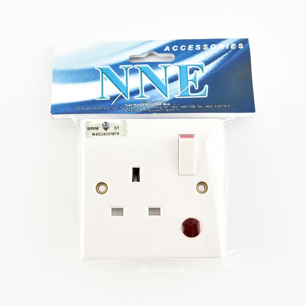 13AMP 1GANG SWITCH SOCKET OUTLET WITH NEON NNE 813-SN