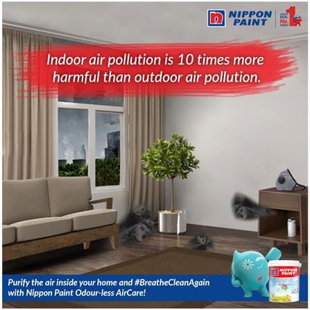 NIPPON PAINT ODOUR-LESS AIRCARE INTERIOR PAINT 4.70 LITRE BASE T