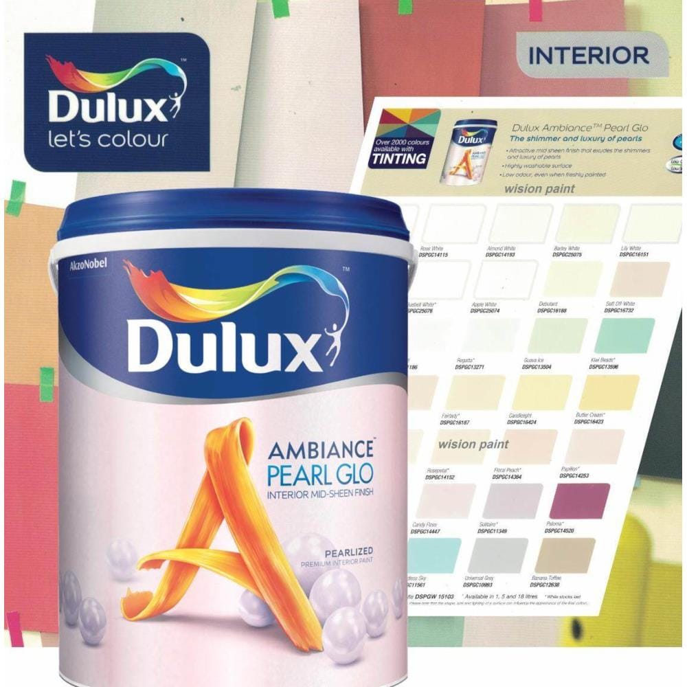 DULUX AMBIANCE PEARL GLO 5L MS BASE D INTERIOR PAINT