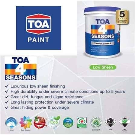 TOA 4 SEASONS TROPIC SHIELD 1L M WHITE EXTERIOR PAINT