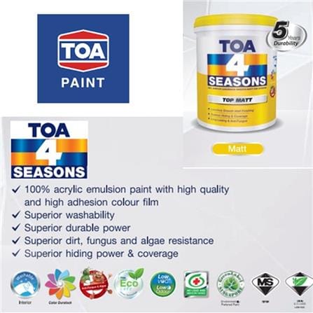TOA 4 SEASONS TOP MATT 5L M BASE C INTERIOR PAINT
