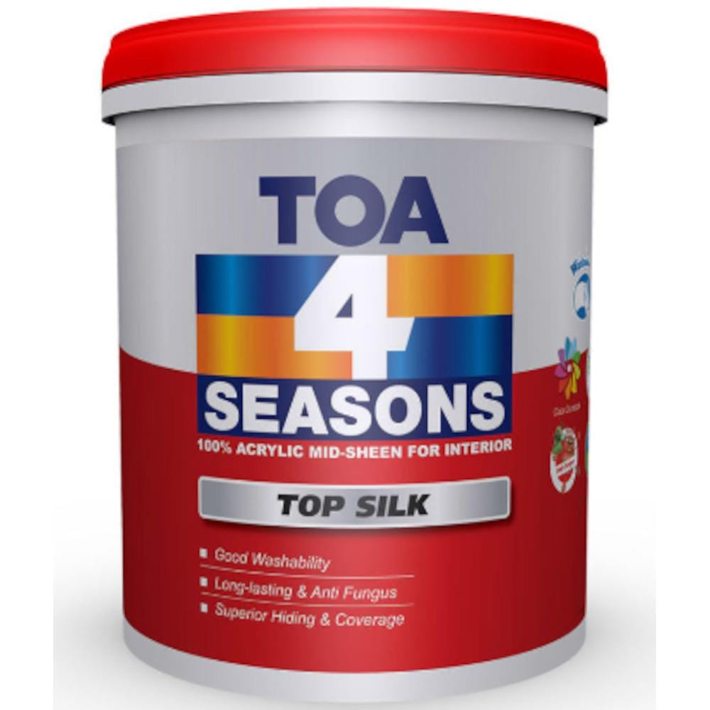 TOA 4 SEASONS TOPSILK INTERIOR PAINT 1 LITRE SG WHITE
