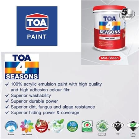 TOA 4 SEASONS TOP SILK 1L SG BASE B INTERIOR PAINT