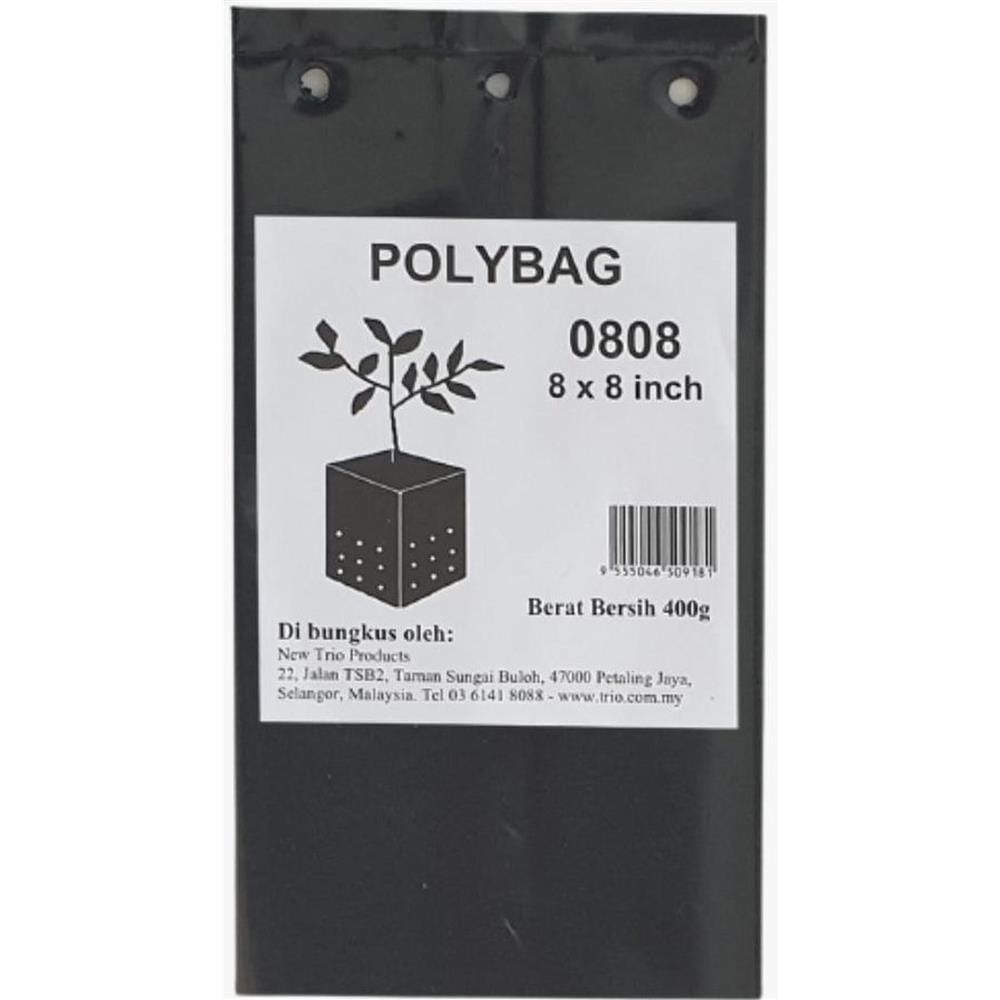 TRIO POLY BAG 0808 TT003 3X11X20CM BLK