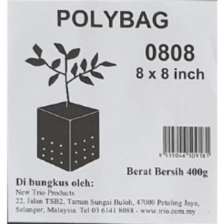 TRIO POLY BAG 0808 TT003 3X11X20CM BLK
