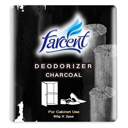 FARCENT SHOE CUPBOARD DEODORIZER CHARCOAL 2X60G