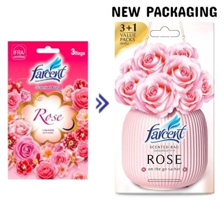 FARCENT SCENTED BAG 3X10 G ROSE