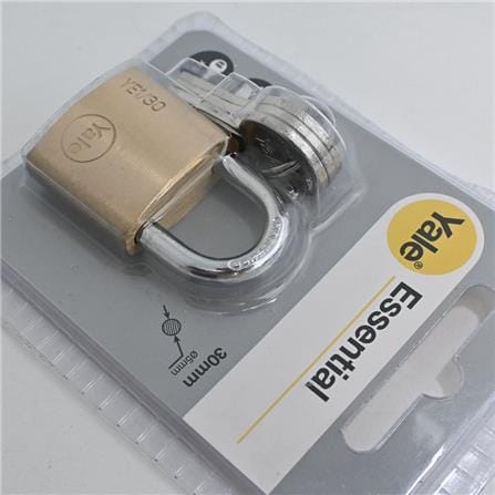 YALE 30MM ESSENTIAL STANDARD SHACKLE PADLOCK YE1/30/115/1