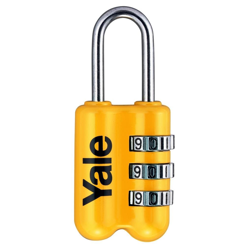 YALE 23MM COMBINATION PADLOCK 3-DIGIT YP2/23/128/1Y YELLOW