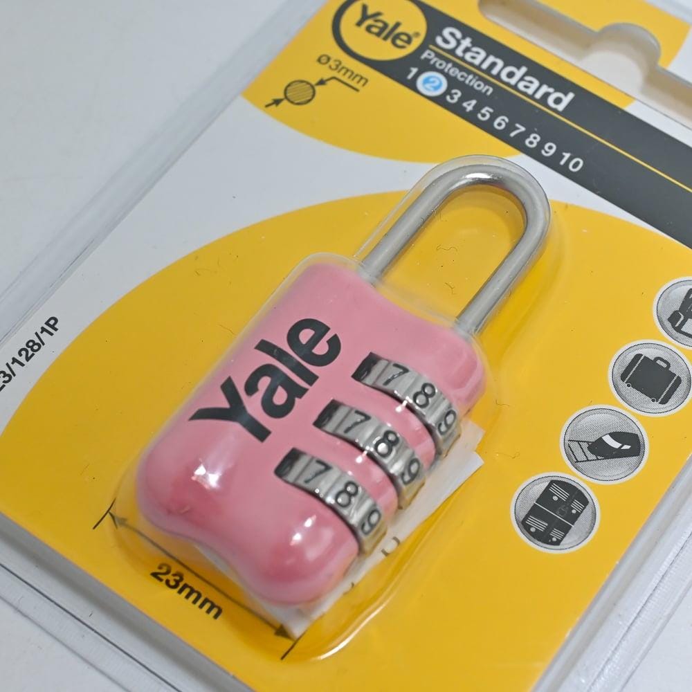 YALE 23MM COMBINATION PADLOCK 3-DIGIT YP2/23/128/1P PINK