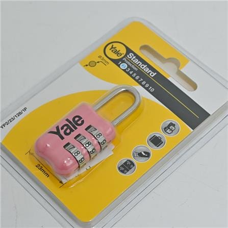 YALE 23MM COMBINATION PADLOCK 3-DIGIT YP2/23/128/1P PINK