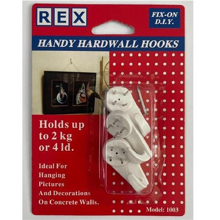 REX HANDY HARDWALL HOOKS 1003 WHITE
