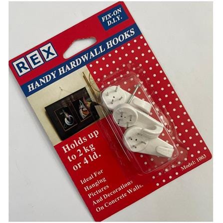 REX HANDY HARDWALL HOOKS 1003 WHITE