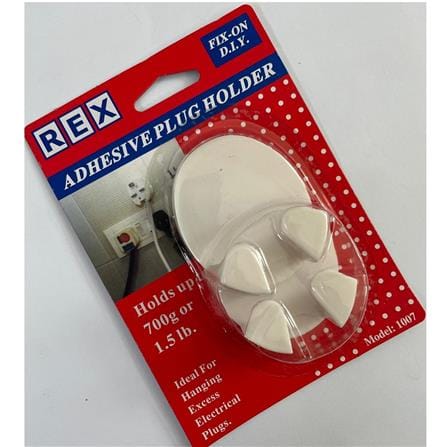 REX ADHESIVE PLUG HOLDER 1007 WHITE